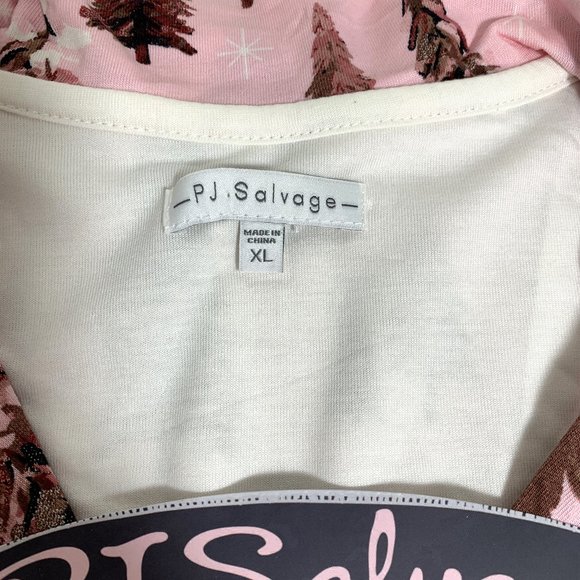 PJ Salvage Blush Trees Jersey Pajamas 2 PC Set Top & Pants Pink Size XL NEW - Picture 5 of 5